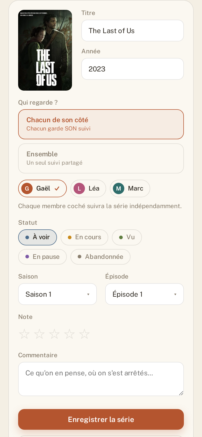 Ajouter une série